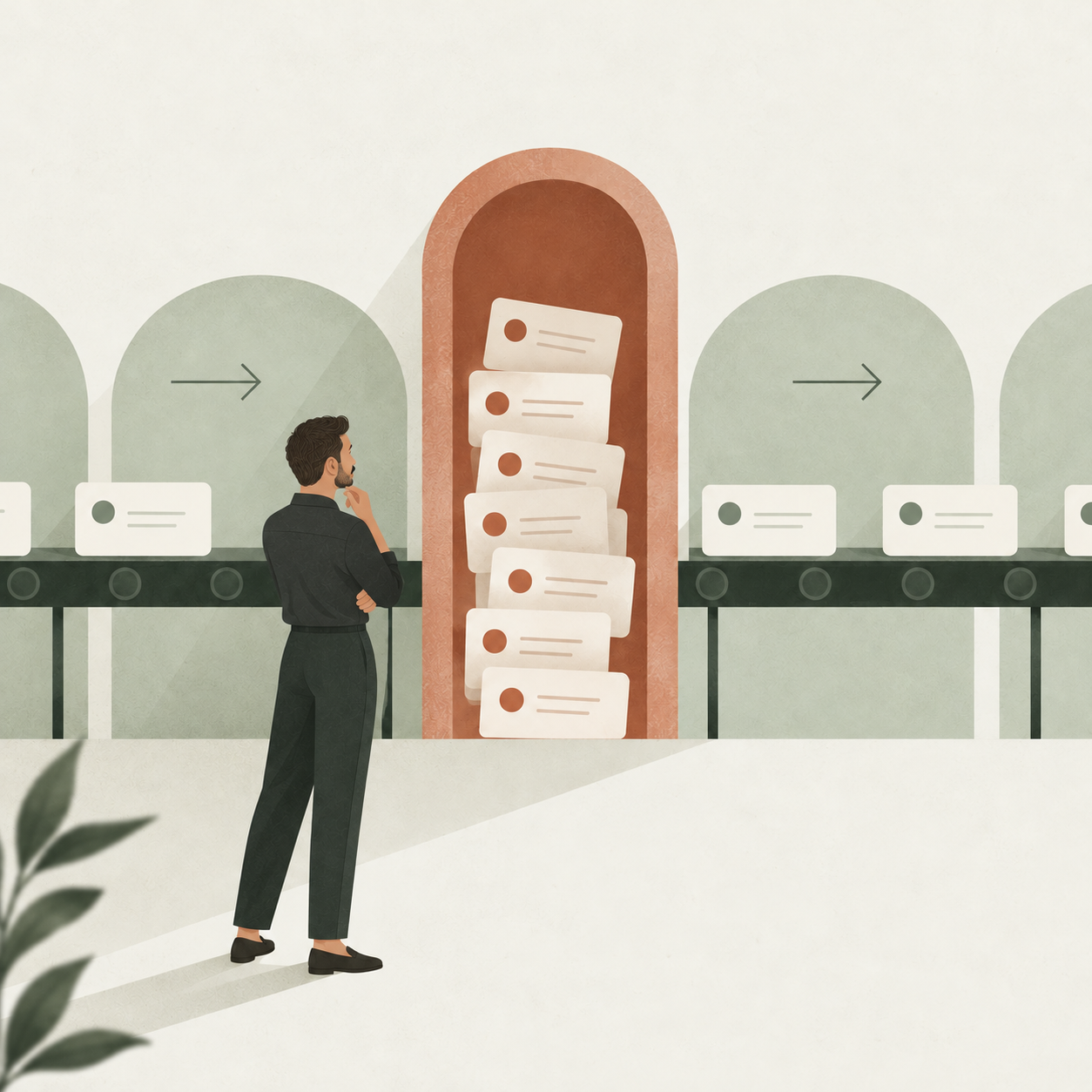 Workflow bottleneck illustration